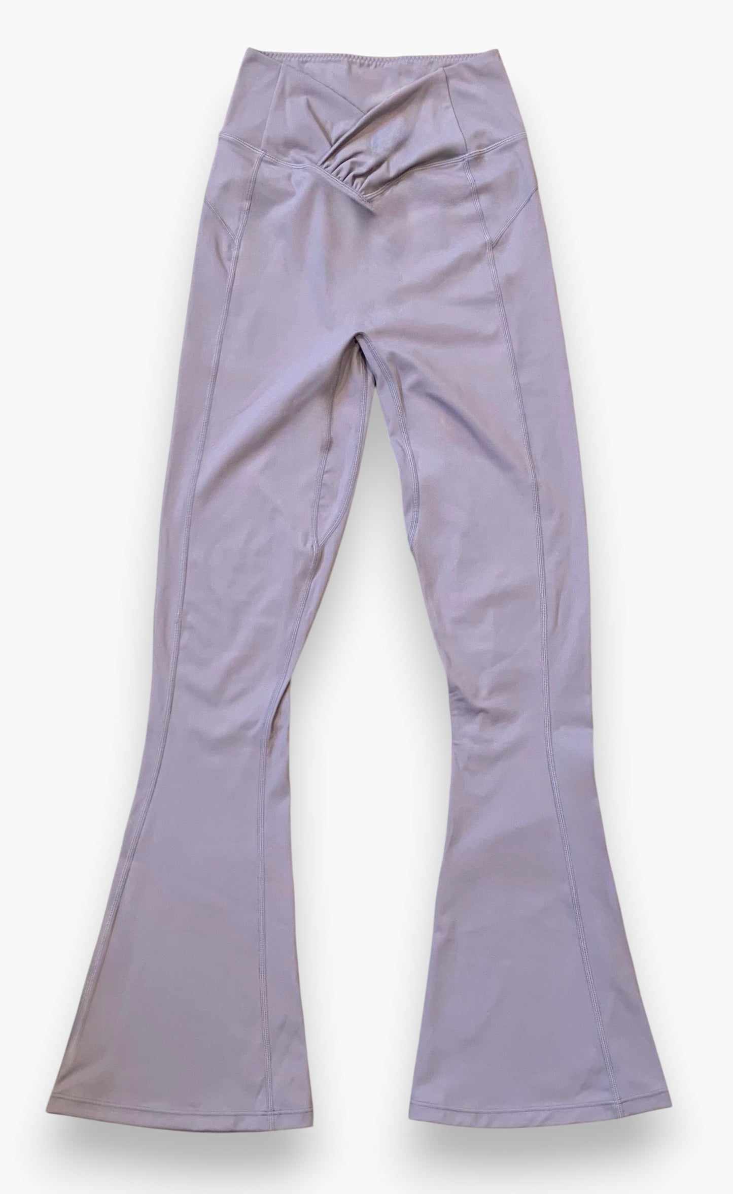 Lay flat front view of mermaid pants in lavender