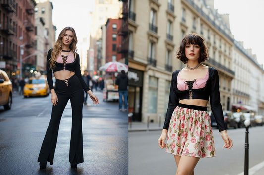 pink and black active wear with unique rococo design. pole dance outfit, street fashion, activewear, pole wear, sports bra, yoga pants