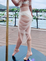 Asymmetric ivory lace skirt for celestial pole and aerial aesthetic