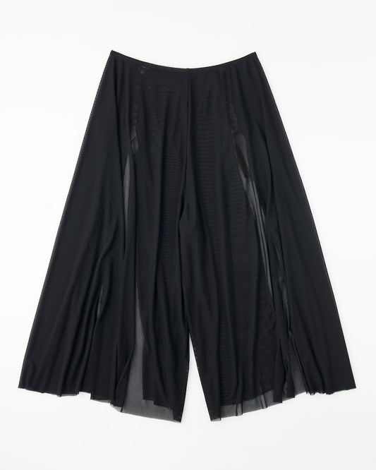 Back view of Constance Flowy Pants black with sweeping silhouette