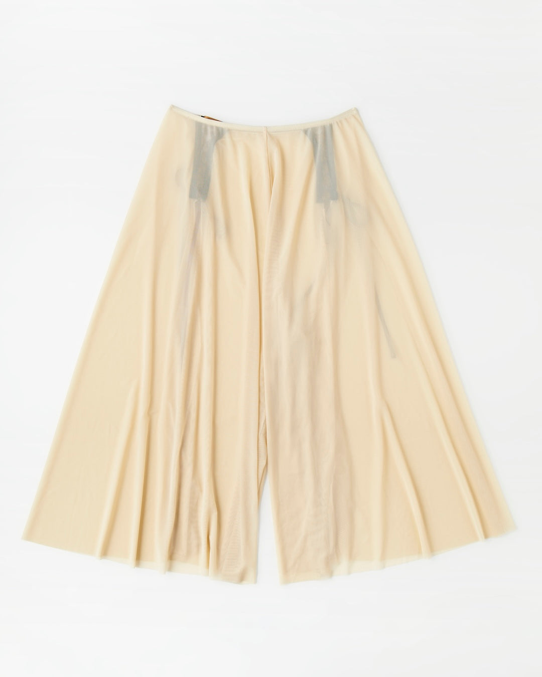 Back view of Constance Flowy Pants champagne with sweeping silhouette