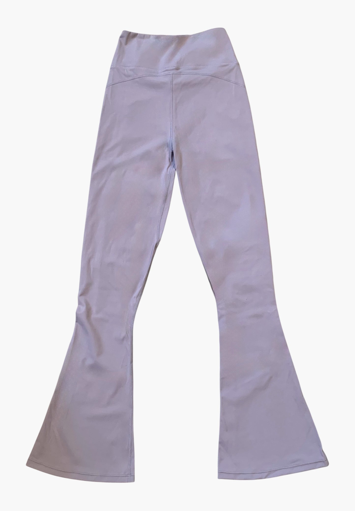Lay flat back view of mermaid pants in lavender