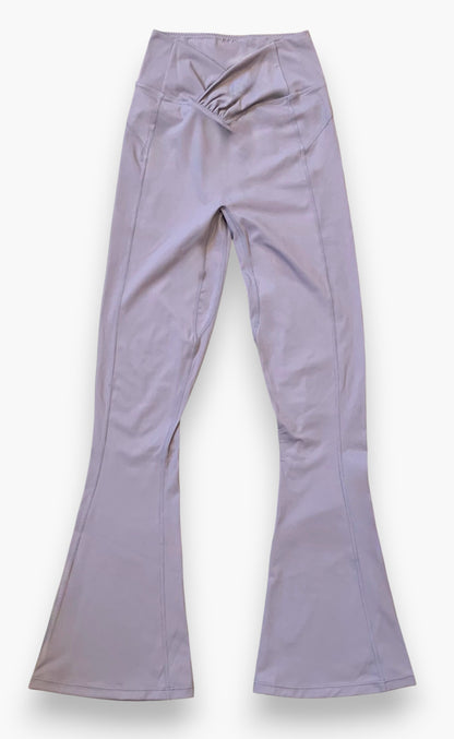 Lay flat front view of mermaid pants in lavender