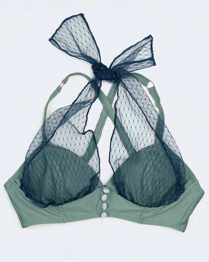 Matcha Matilda lace bra top with halter neckline, elevated dancewear