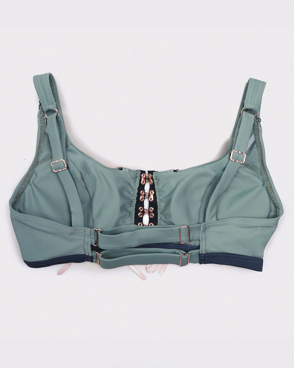 back view of Constance Bra Top in matcha couture-inspired silhouette