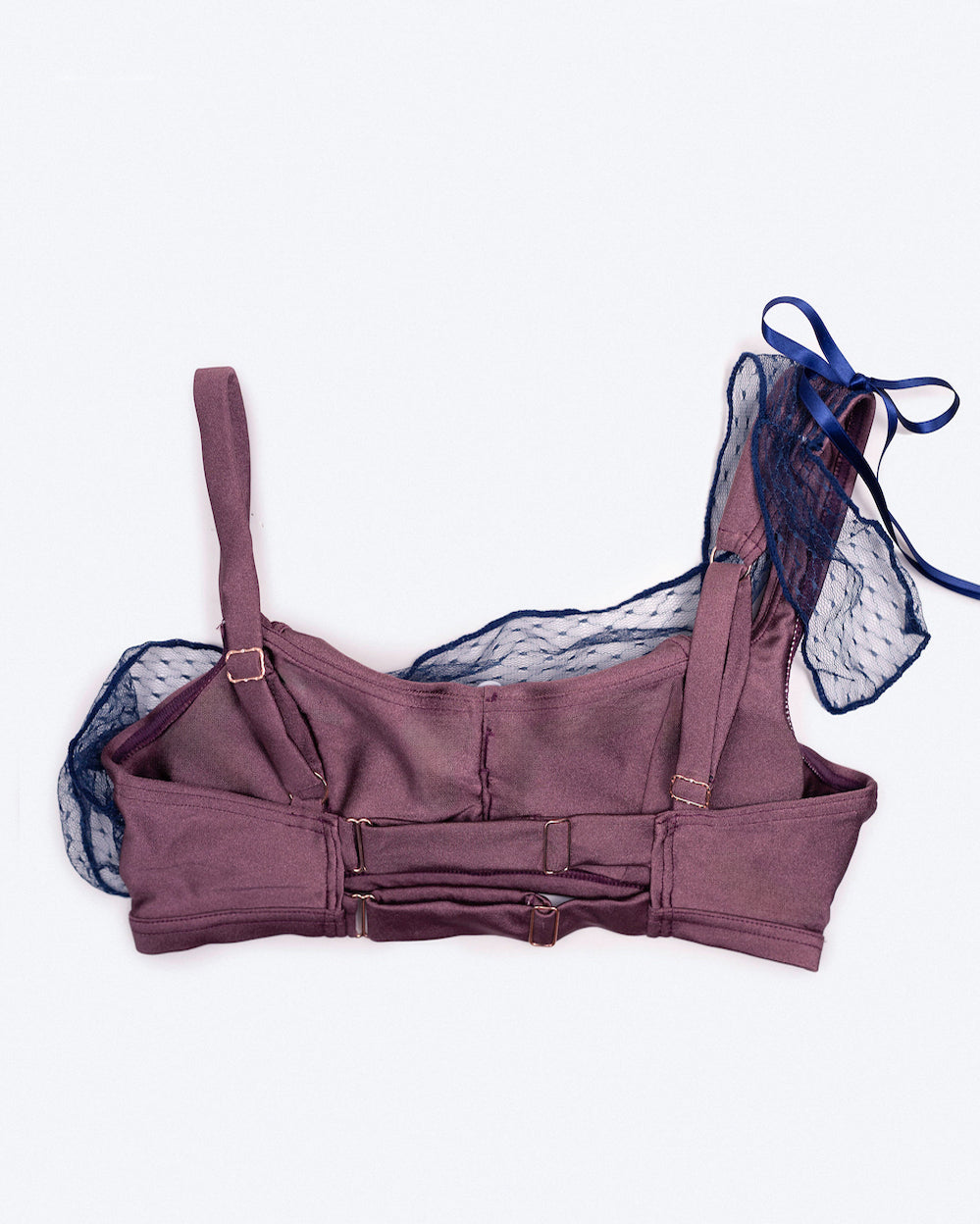 back view of Isabelle bra top berry for pole and aerial performance