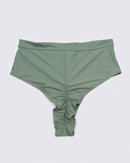 back view of Matilda Bottom in matcha with elegant silhouette