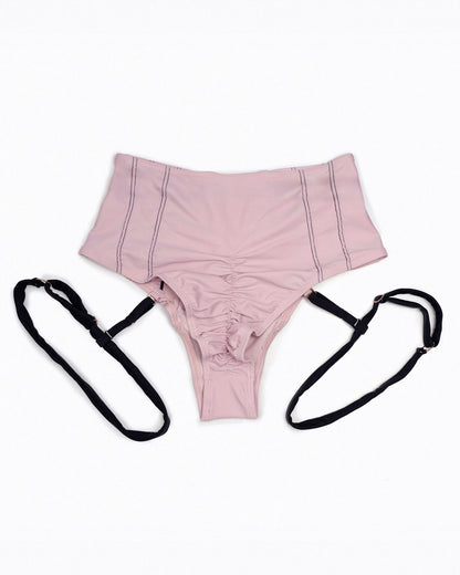 pink corset bottom styled for pole dance and aerial movement back view