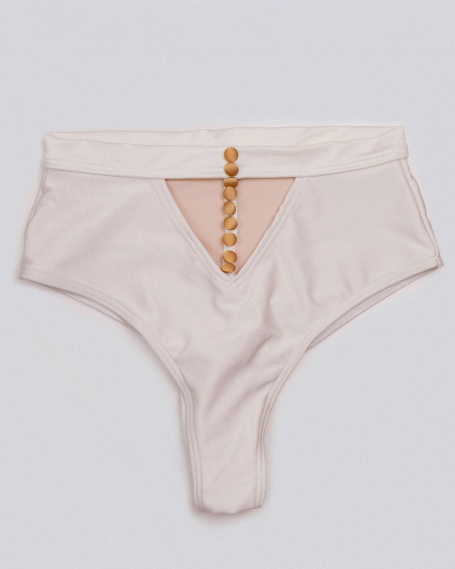 front view of Matilda Bottom in ivory with elegant silhouette
