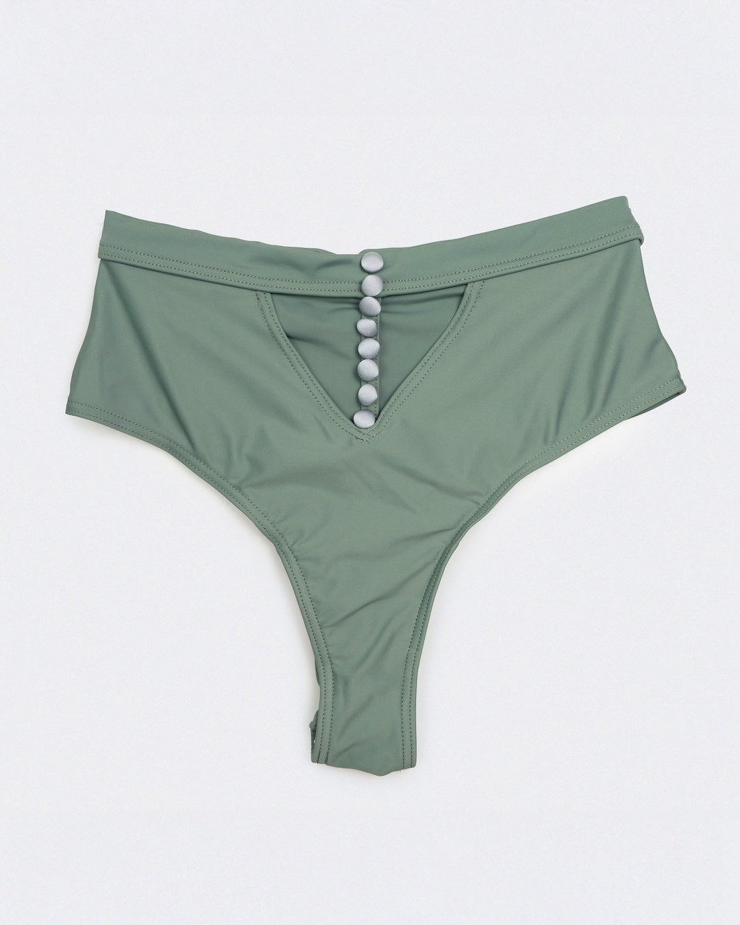 front view of Matilda Bottom in matcha with elegant silhouette