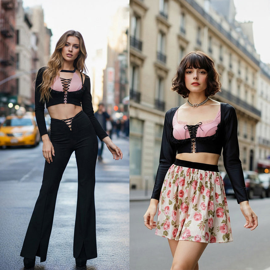 rococo inspired dance active wear worn from studio to street